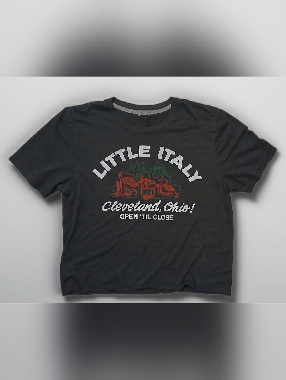 HOMAGE Little Italy Cleveland Ohio Graphic Tee - Custom Cropped Size Medium Fit
